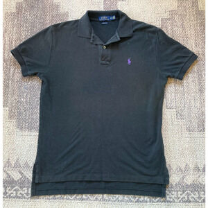Polo Ralph Lauren Mens Shirt Black Polo‎ Purple Pony Short Sleeve Classic Fit M